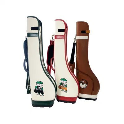 Venda quente logotipo bordado personalizado mini leve couro pu arma domingo sacos de golfe