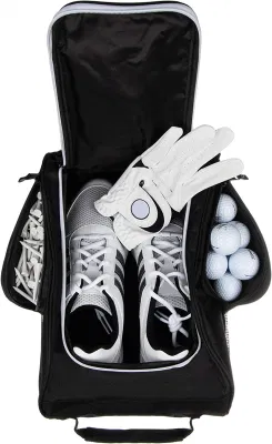 Preço Quente Sacola personalizada para sapatos de golfe, sacola com zíper para carregar sapatos com ventilação de malha