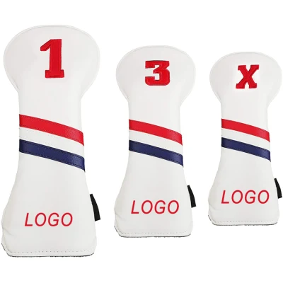 Capas de golfe em tecido de couro personalizado Whosales com personalização de logotipo